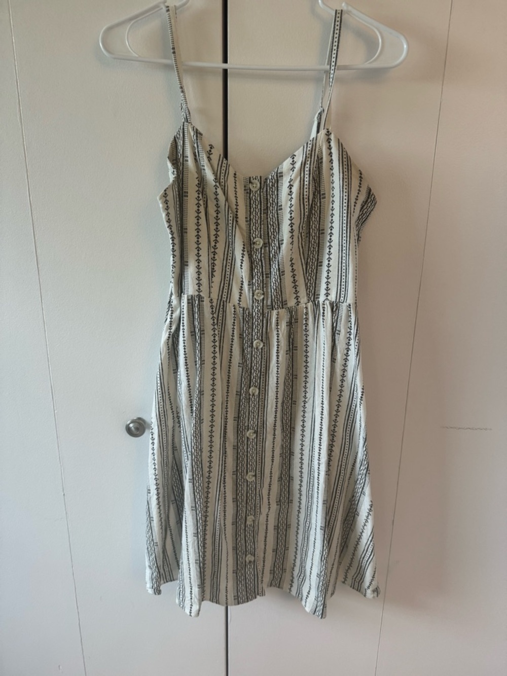 Old Navy | linen blend button front fit & flare cami dress